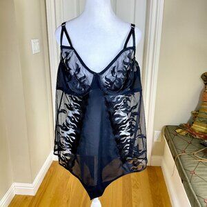 Torrid Bodysuit Lingerie Black Lace  Flame NWT (3X)